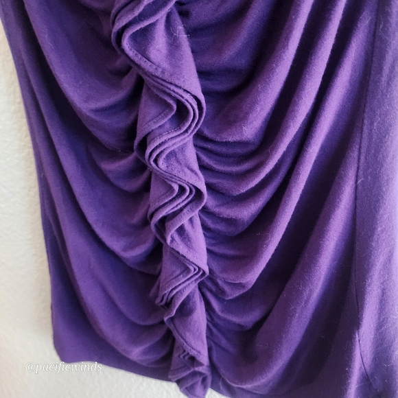 DEEP PURPLE RUFFLE TOP SIZE XS - SMALL MODAL SOFT! - Picture 4 of 5